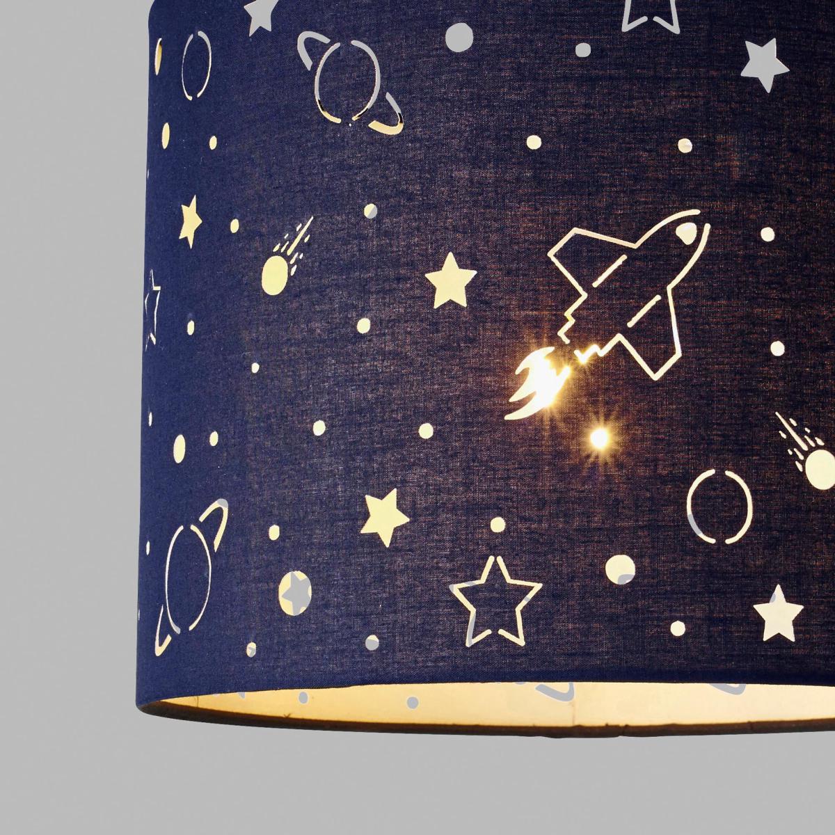 Space Laser Cut Glow in the Dark Light Shade Navy (Blue) – image 2
