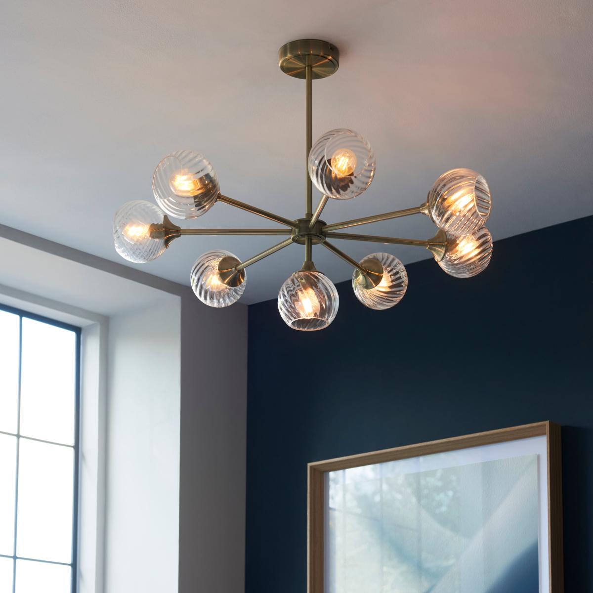 Vogue Asher 8 Light Ceiling Light Gold – image 1