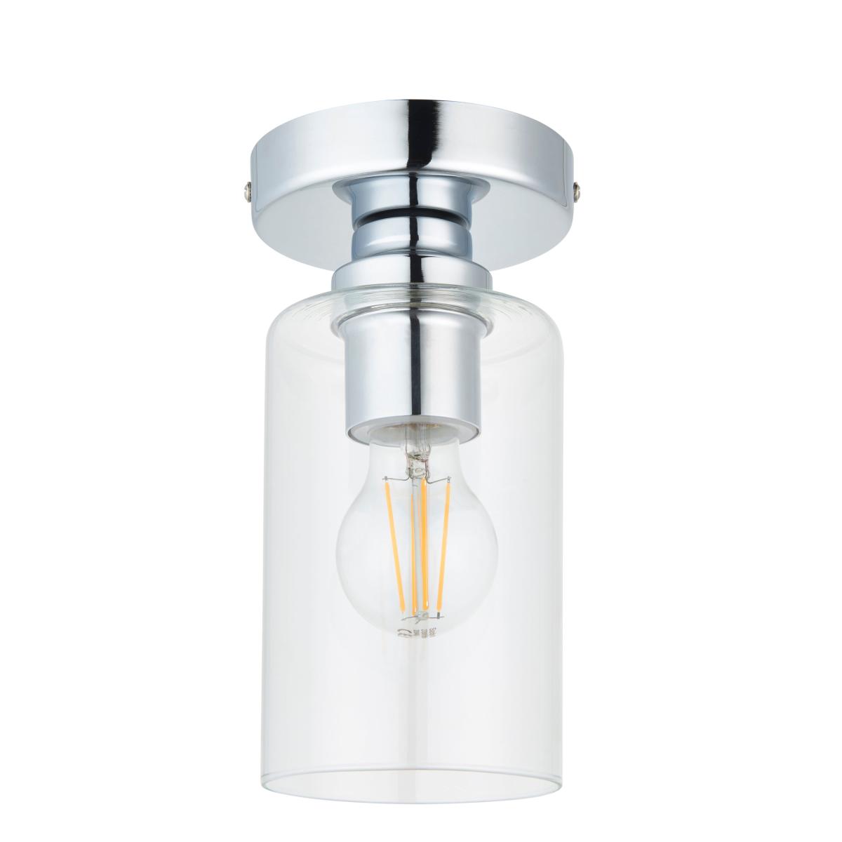 Fryer Chrome Bathroom 1 Light Flush Ceiling Fitting Silver – image 6