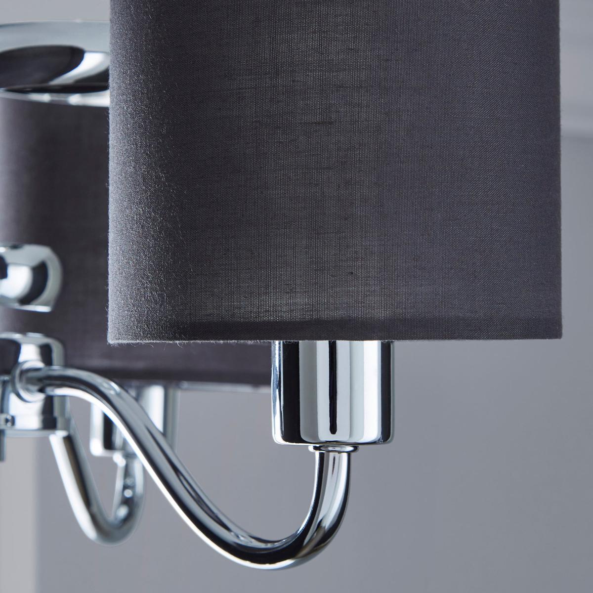 Etta 3 Light Grey Shaded Chrome Ceiling Fitting Chrome – image 3