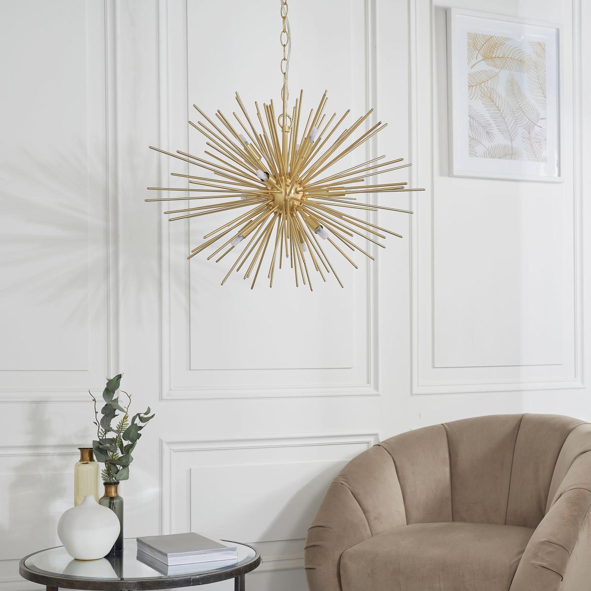 Vogue Sapelo 9 Light Sputnik Chandelier Brass – image 2