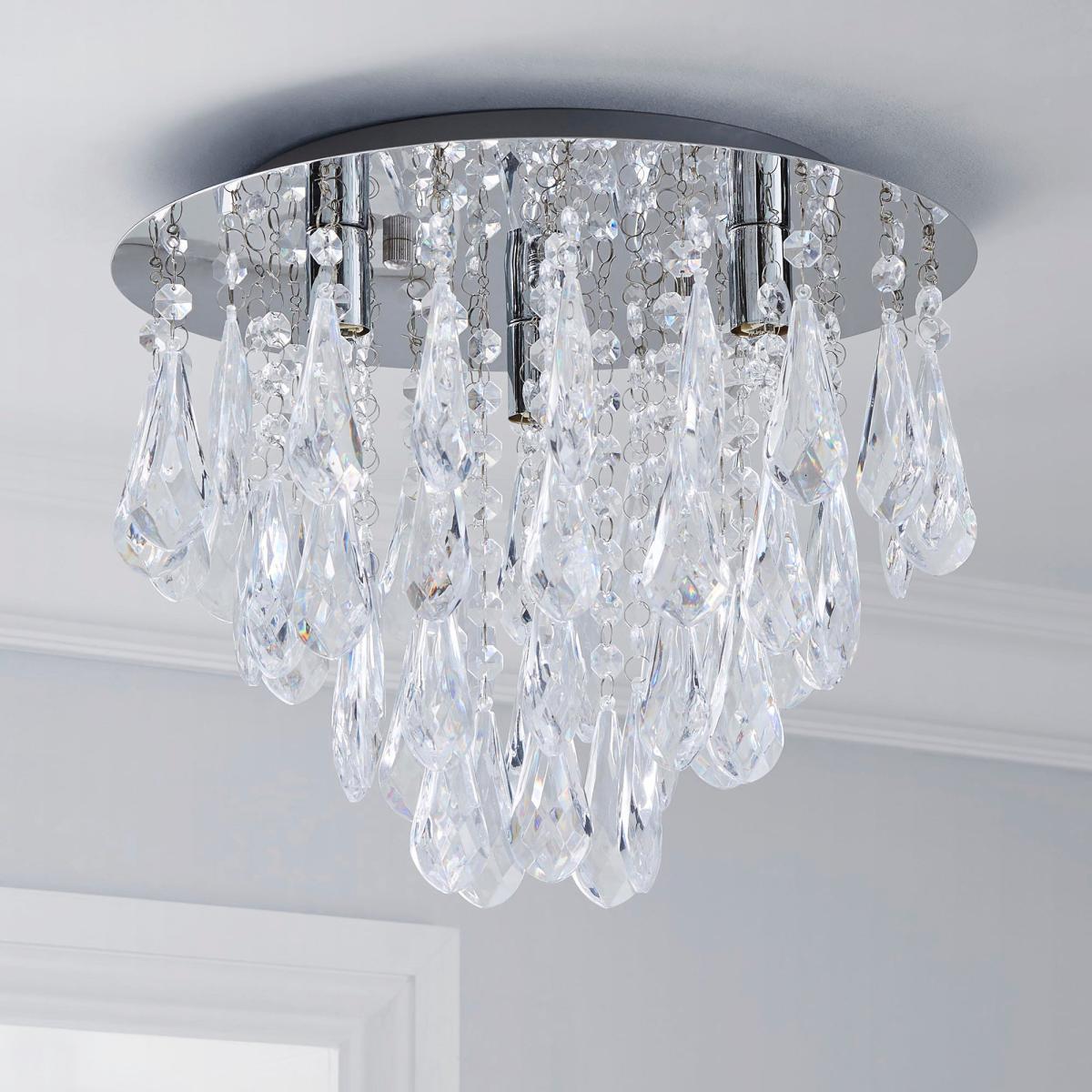 Valencia 3 Light Jewel Chrome Flush Ceiling Fitting Chrome – image 2