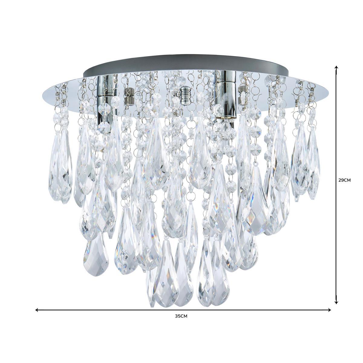 Valencia 3 Light Jewel Chrome Flush Ceiling Fitting Chrome – image 6