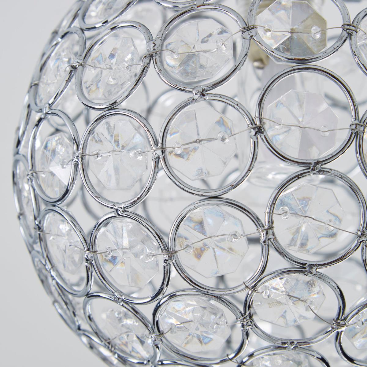 Sphere 1 Light Pendant Flush Ceiling Fitting Silver – image 3