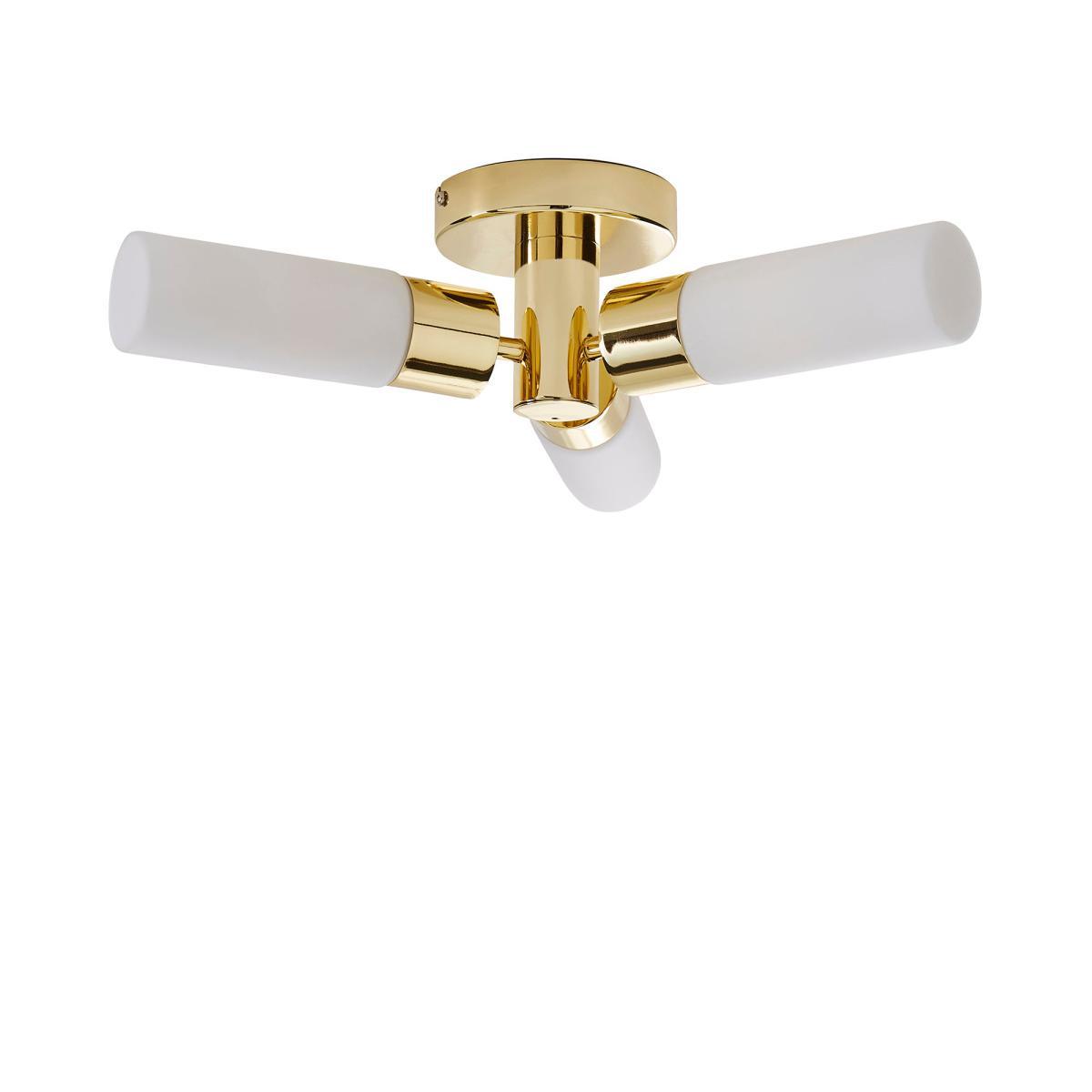 Porto Bathroom 3 Light Ceiling Fitting Brass Brass – image 5