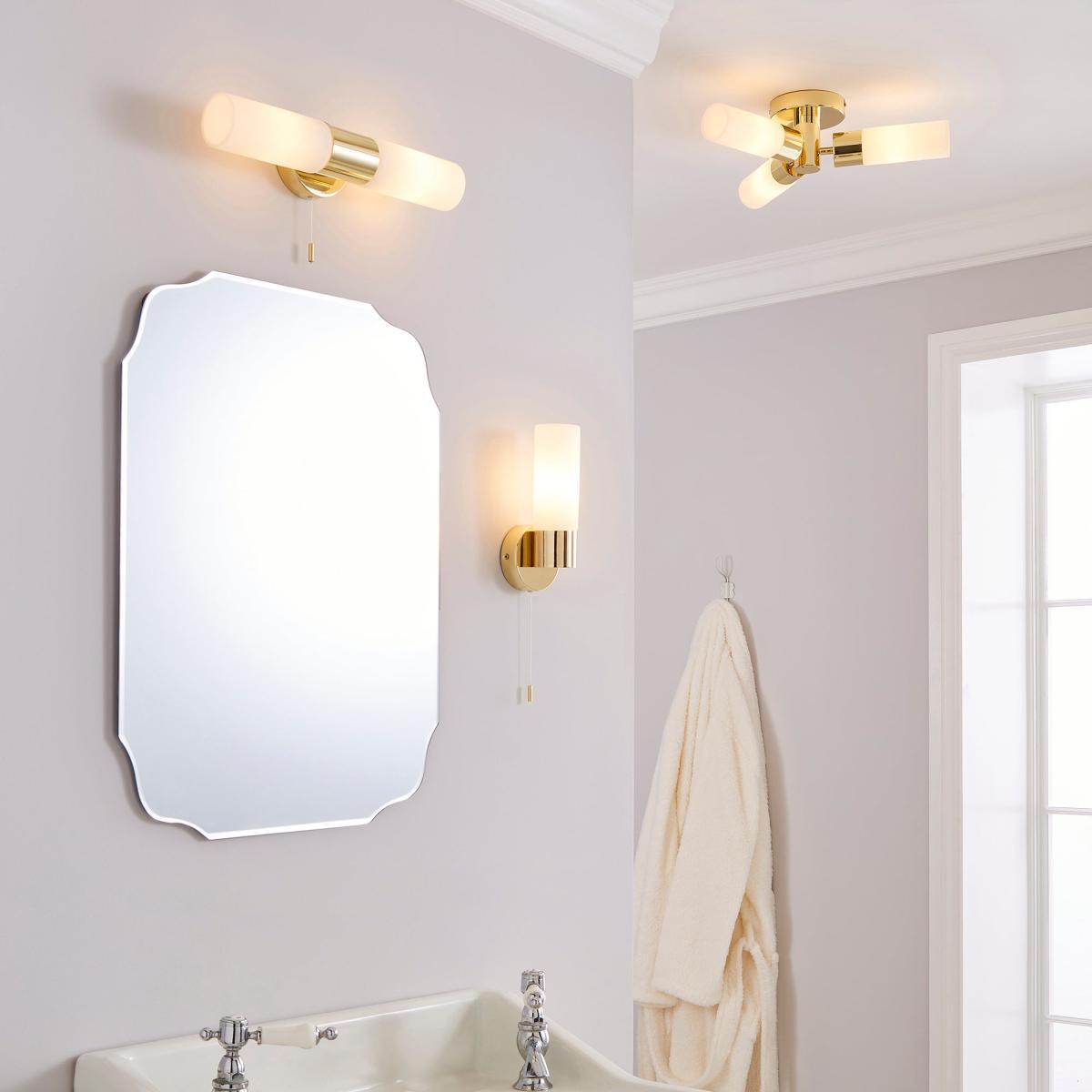 Porto Bathroom 3 Light Ceiling Fitting Brass Brass – image 6