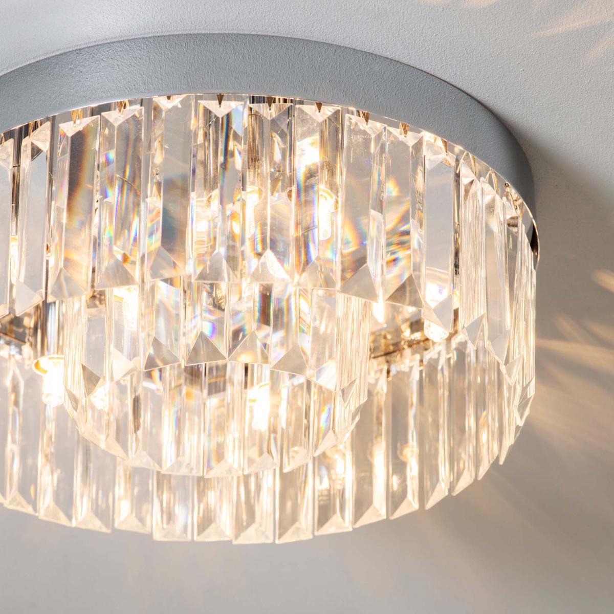 Vogue Crystal Bath 5 Light Flush Ceiling Fitting Chrome Chrome – image 2