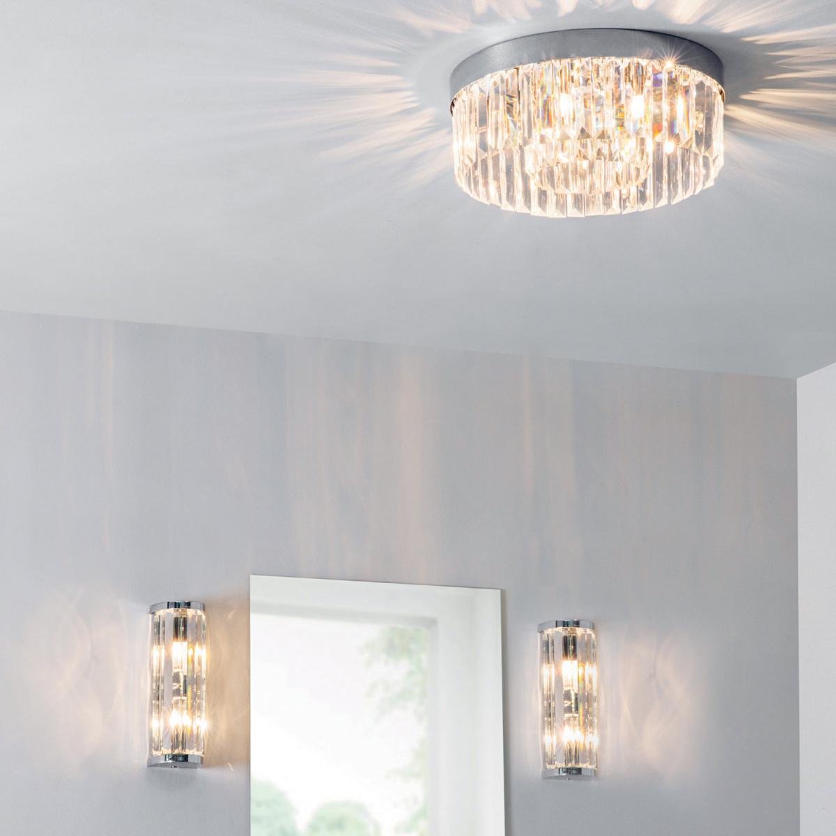 Vogue Crystal Bath 5 Light Flush Ceiling Fitting Chrome Chrome – image 5