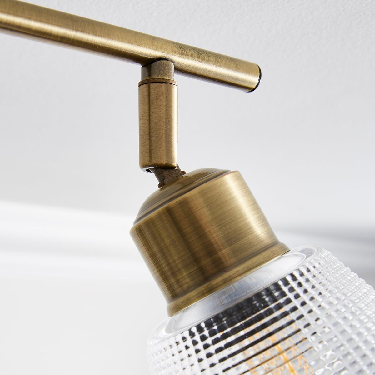 Kibworth Ribbed 4 Light Adjustable Spotlight Bar Brass – image 3