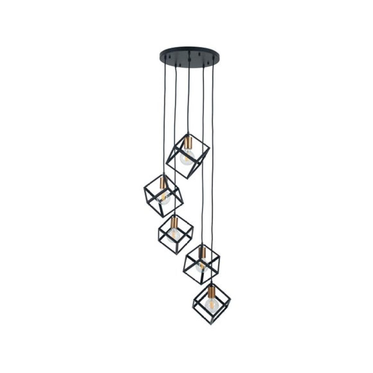 Return - Alessio Matt Black Metal 5 Light Cluster Ceiling Light – image 3