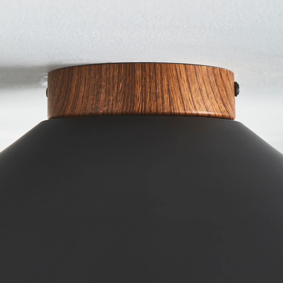 Elements Wolston 1 Light Flush Ceiling Fitting Black – image 4