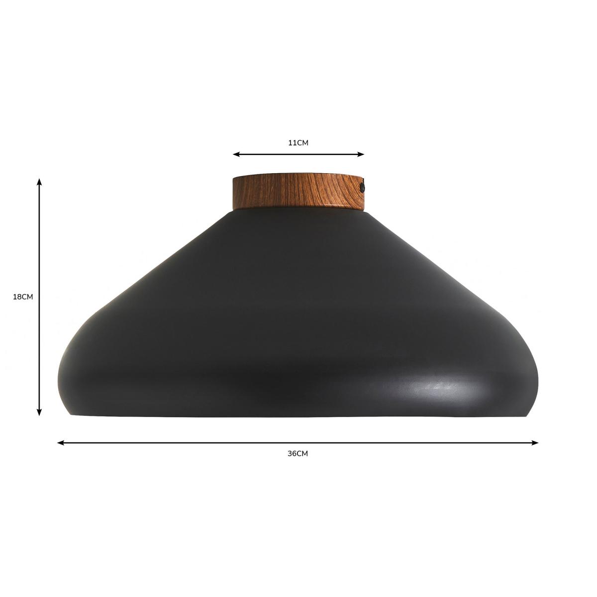 Elements Wolston 1 Light Flush Ceiling Fitting Black – image 6