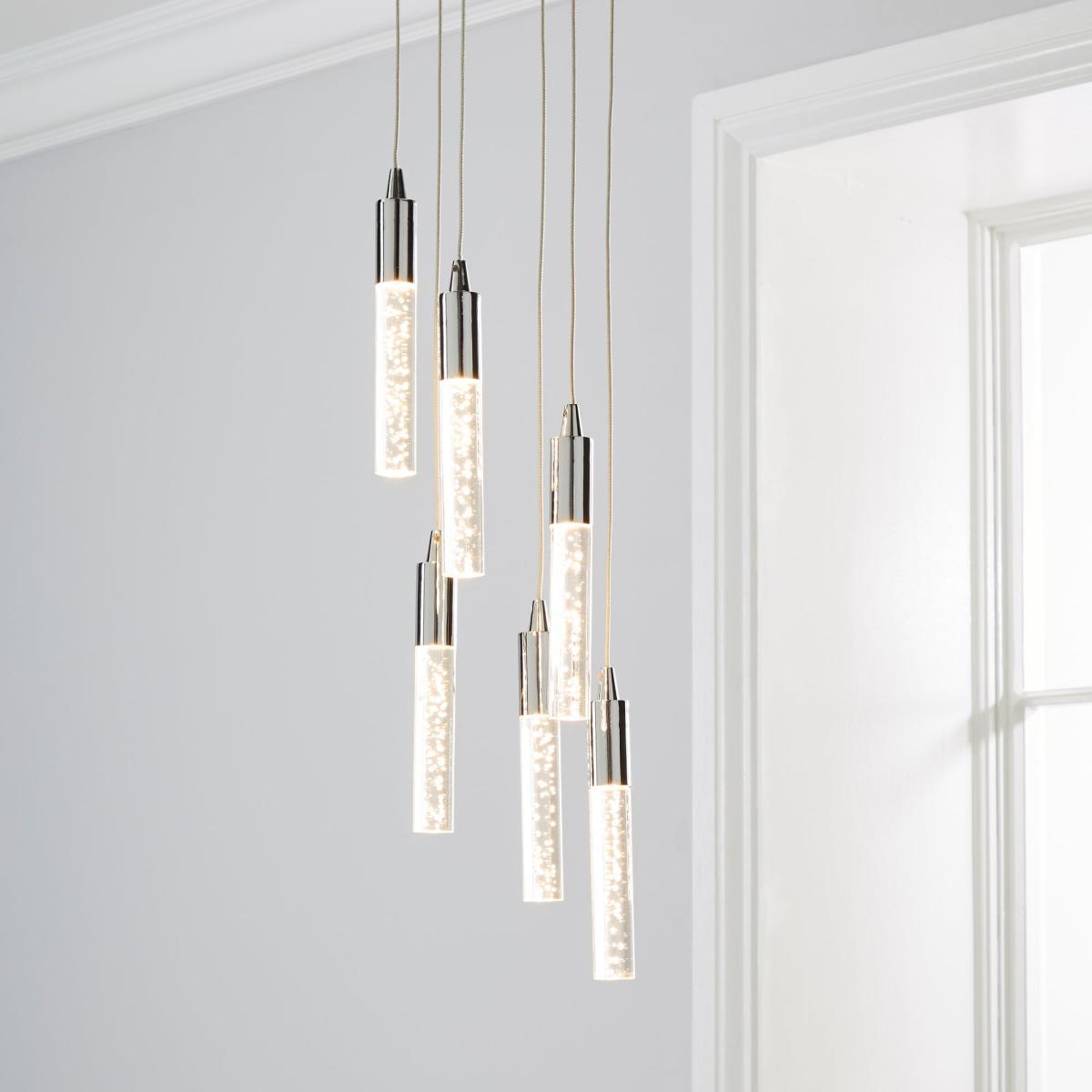 Tassani 6 Light Integrated LED Bubble Glass Cluster Ceilling Fitting Chrome – image 1
