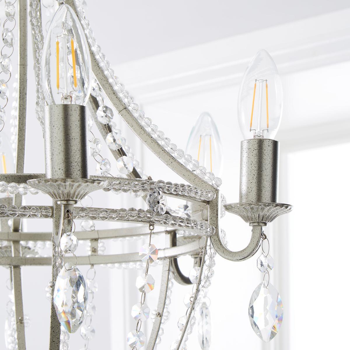 Eugenie 6 Light Chandelier Silver – image 2
