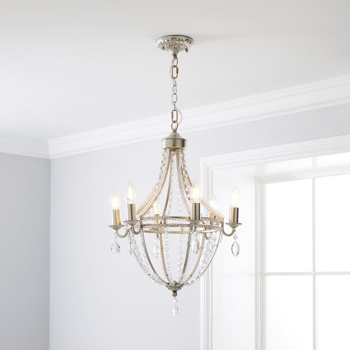Eugenie 6 Light Chandelier Silver – image 1