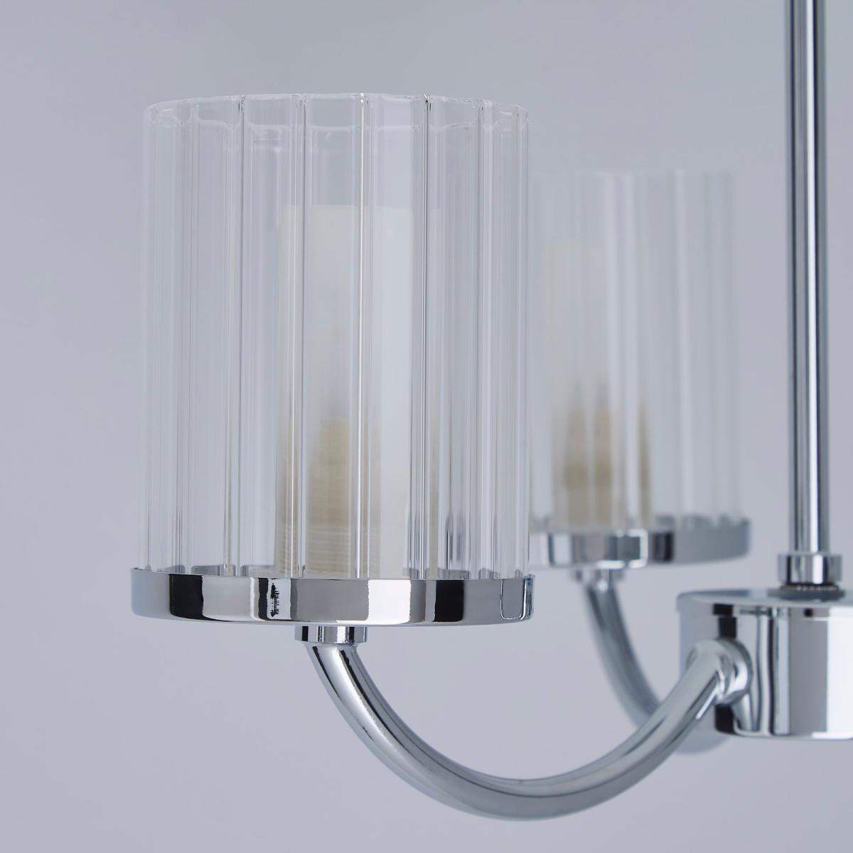 Mavia 3 Light Glass Bathroom Ceiling Fitting Silver – image 3