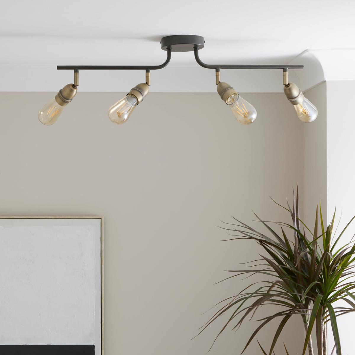 Marsden Industrial 4 Light Spotlight Bar Black – image 2