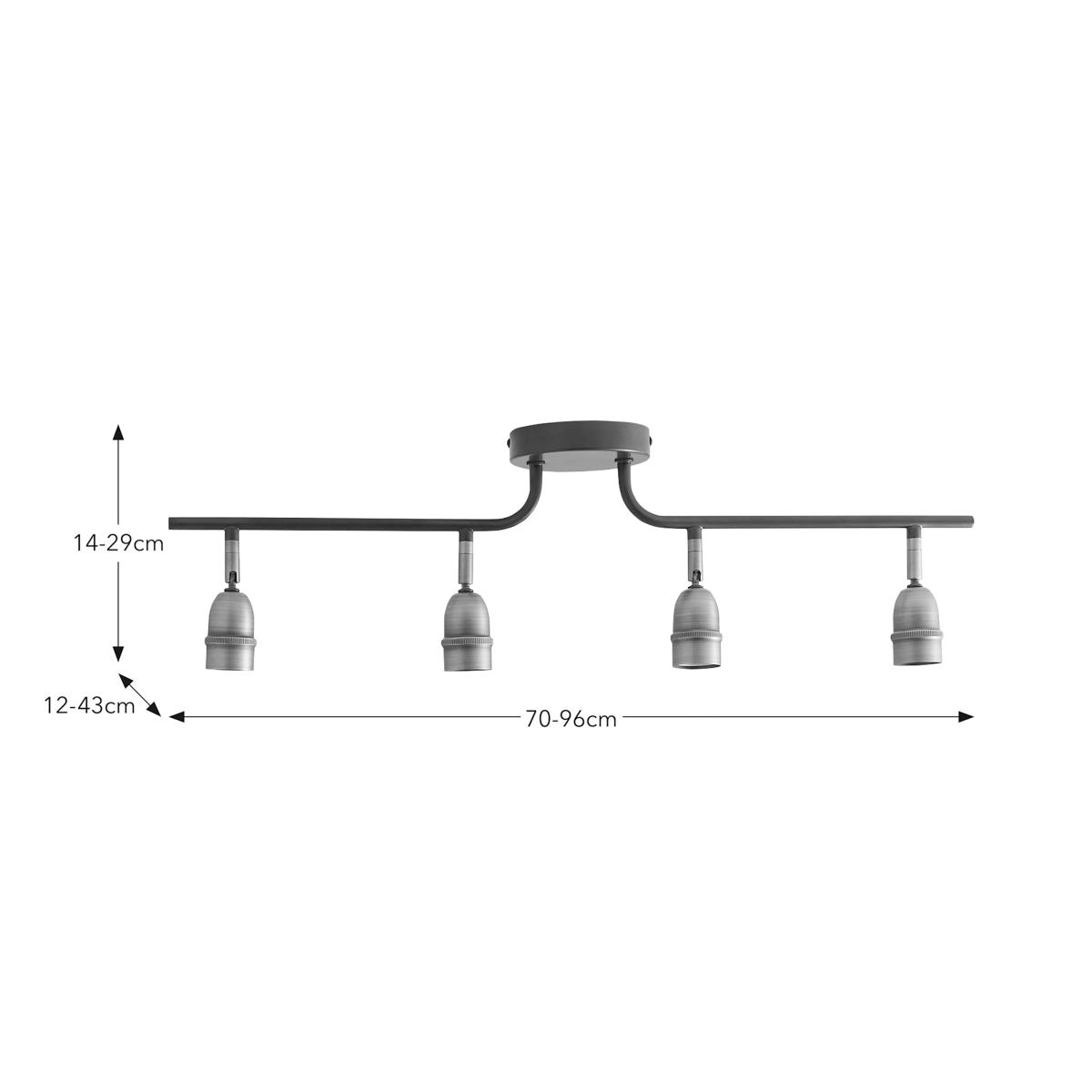 Marsden Industrial 4 Light Spotlight Bar Black – image 6