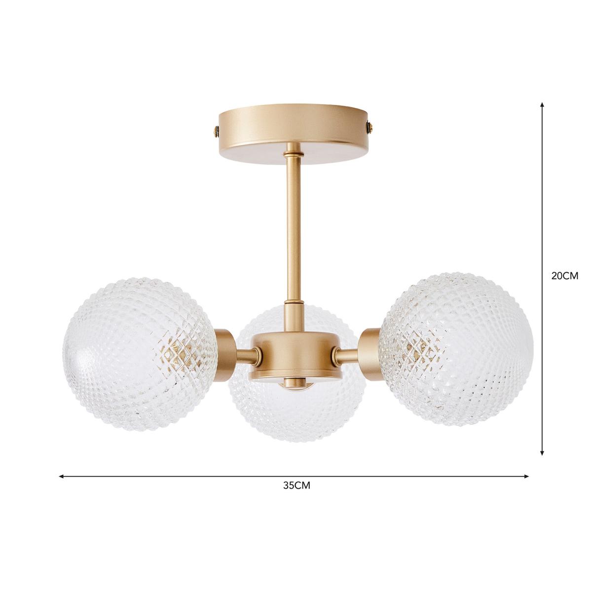 Elodie 3 Light Semi Flush Ceiling Fitting Clear – image 5