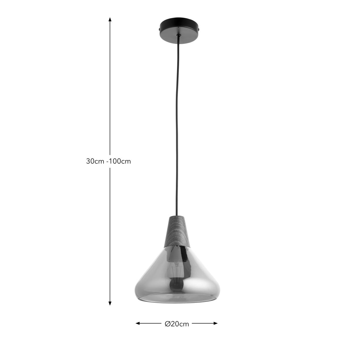 Wolston Bathroom Adjustable Pendant Light Smoke – image 6