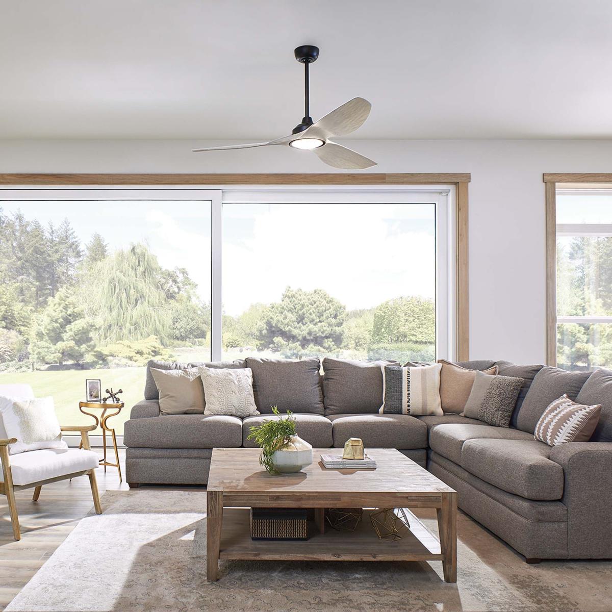 Kichler Imari Ceiling Fan with Light & Remote, 165cm Black – image 1