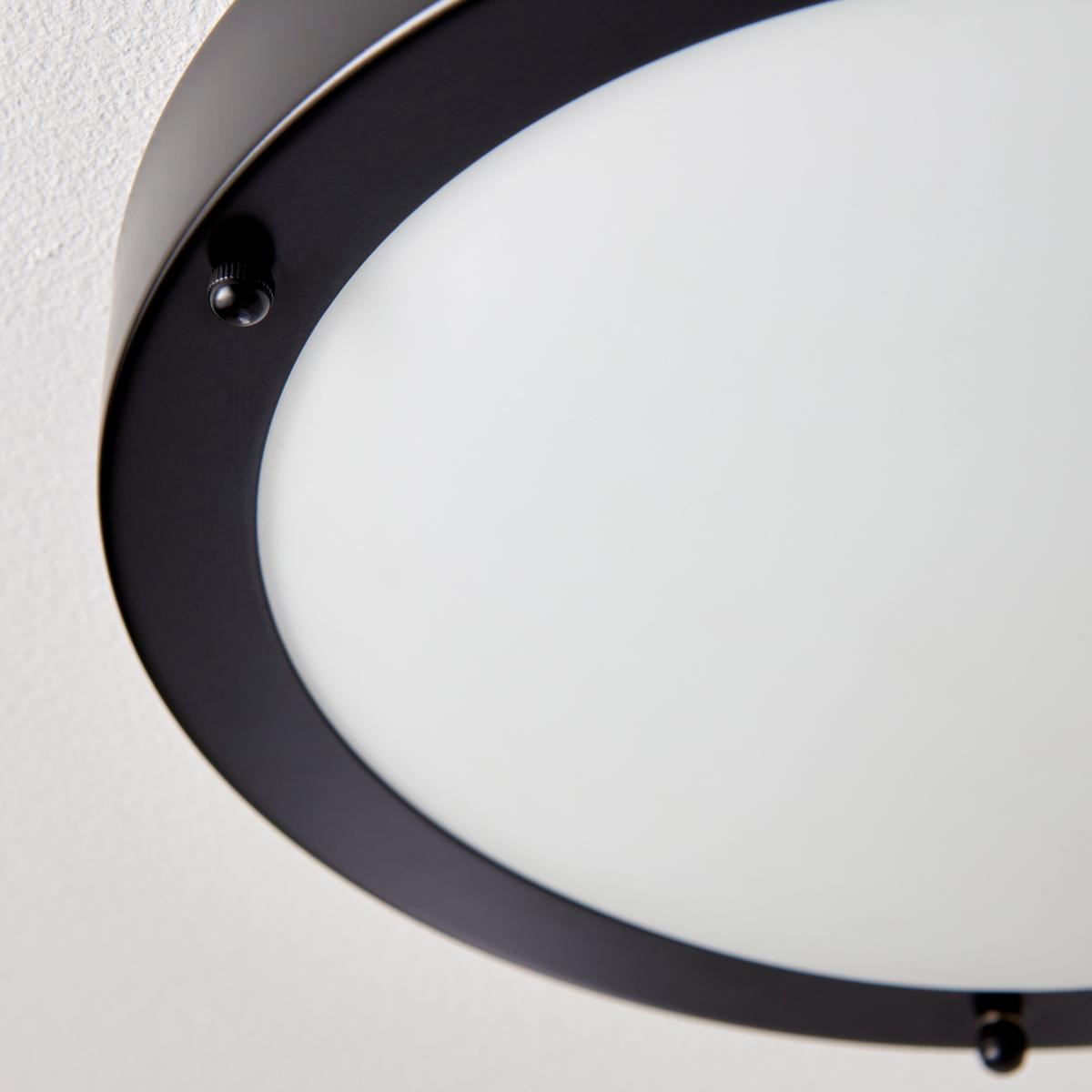 Pluto Black Bathroom 1 Light Flush Ceiling Fitting Black – image 3
