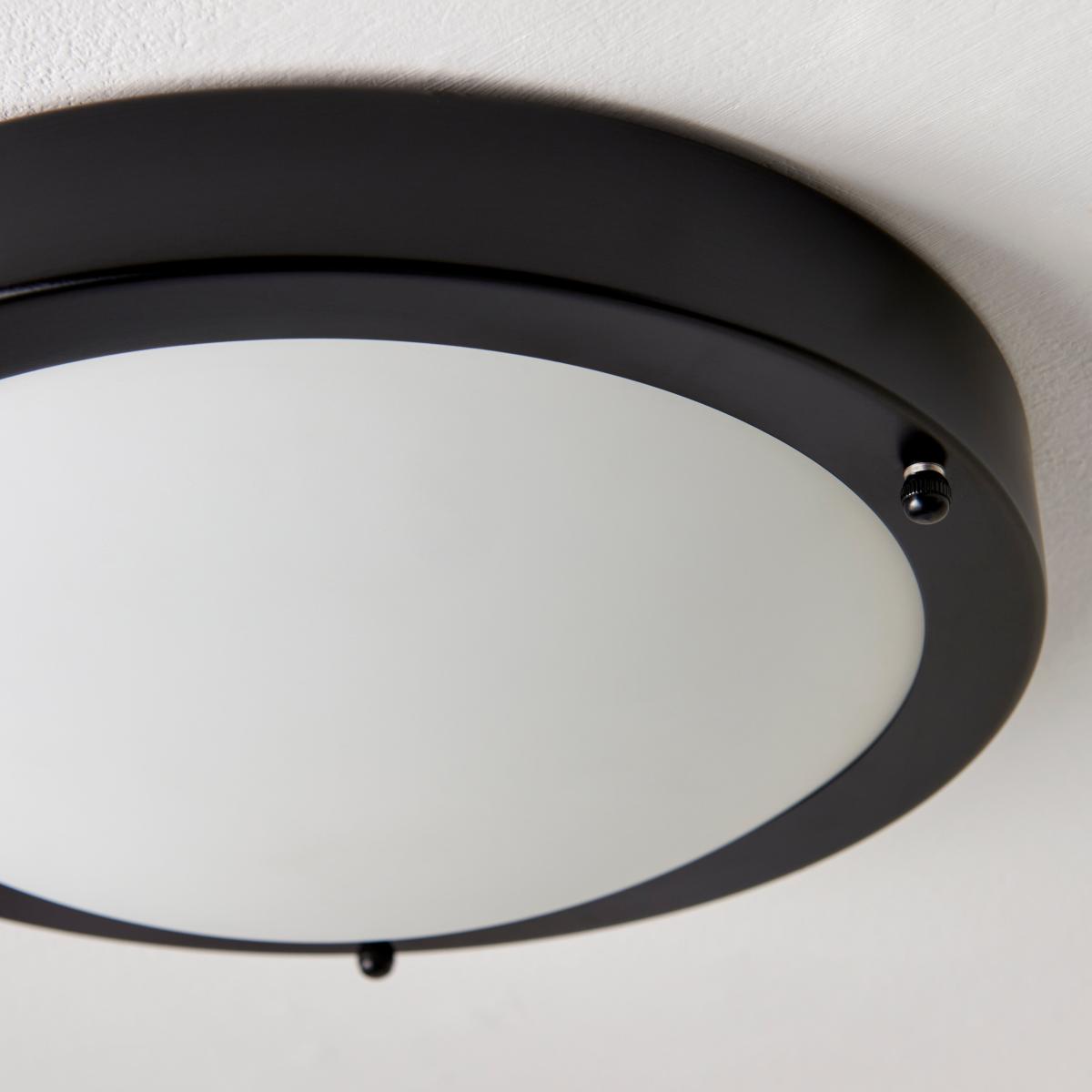 Pluto Black Bathroom 1 Light Flush Ceiling Fitting Black – image 4