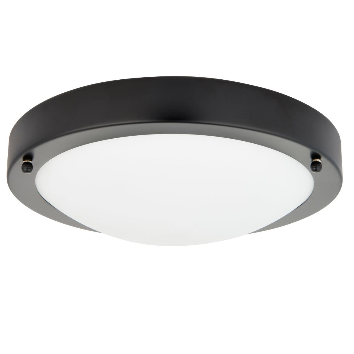Pluto Black Bathroom 1 Light Flush Ceiling Fitting Black – image 6