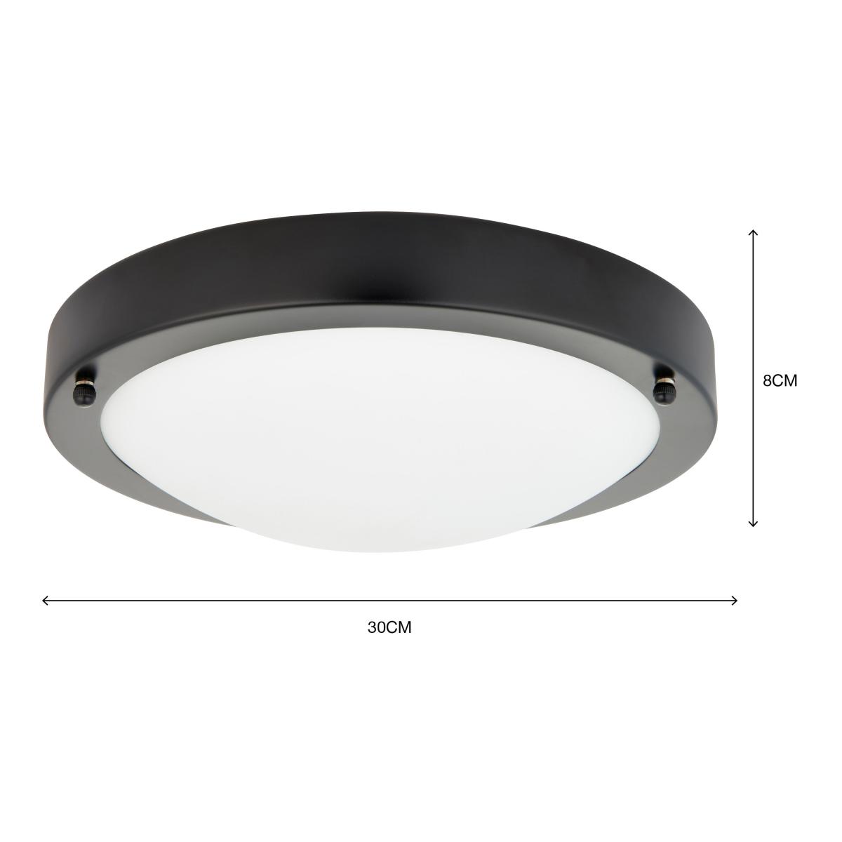 Pluto Black Bathroom 1 Light Flush Ceiling Fitting Black – image 7