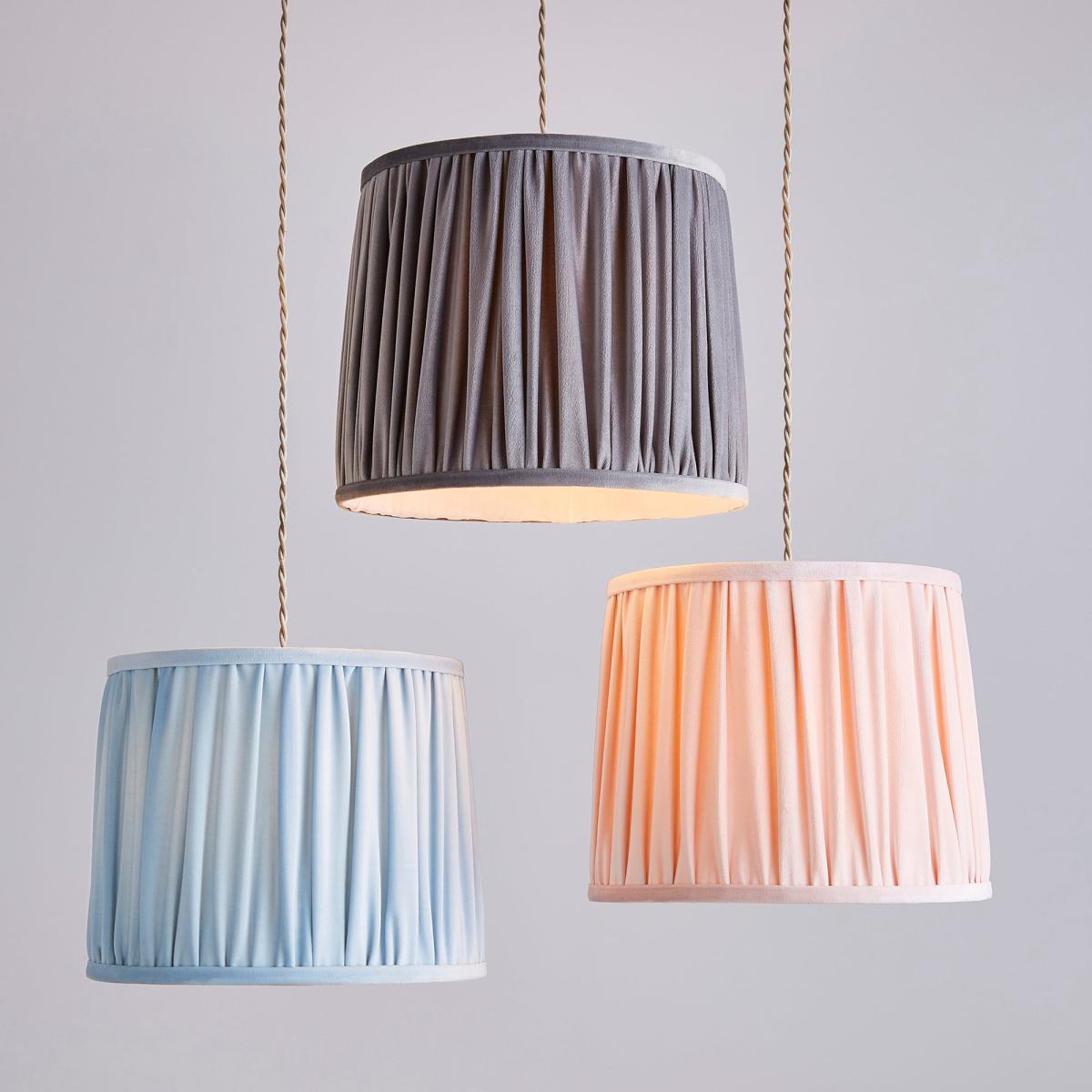 Holly Ruched Velvet Shade 30cm Pink – image 6