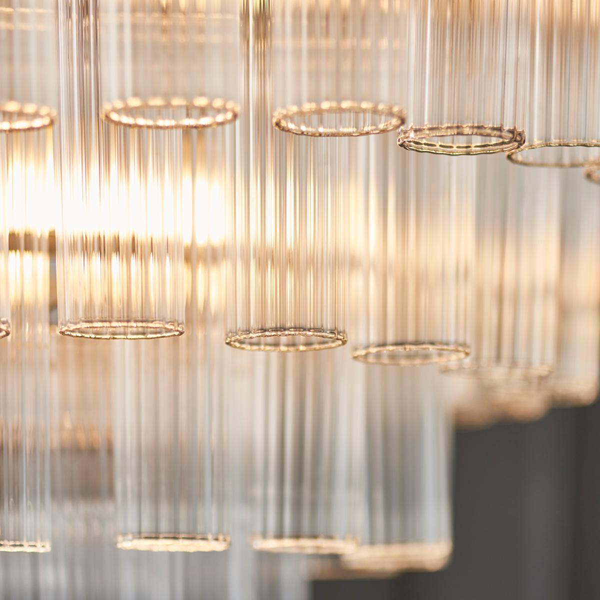 Vogue Chantilly Ribbed 12 Light Chandelier Silver – image 3