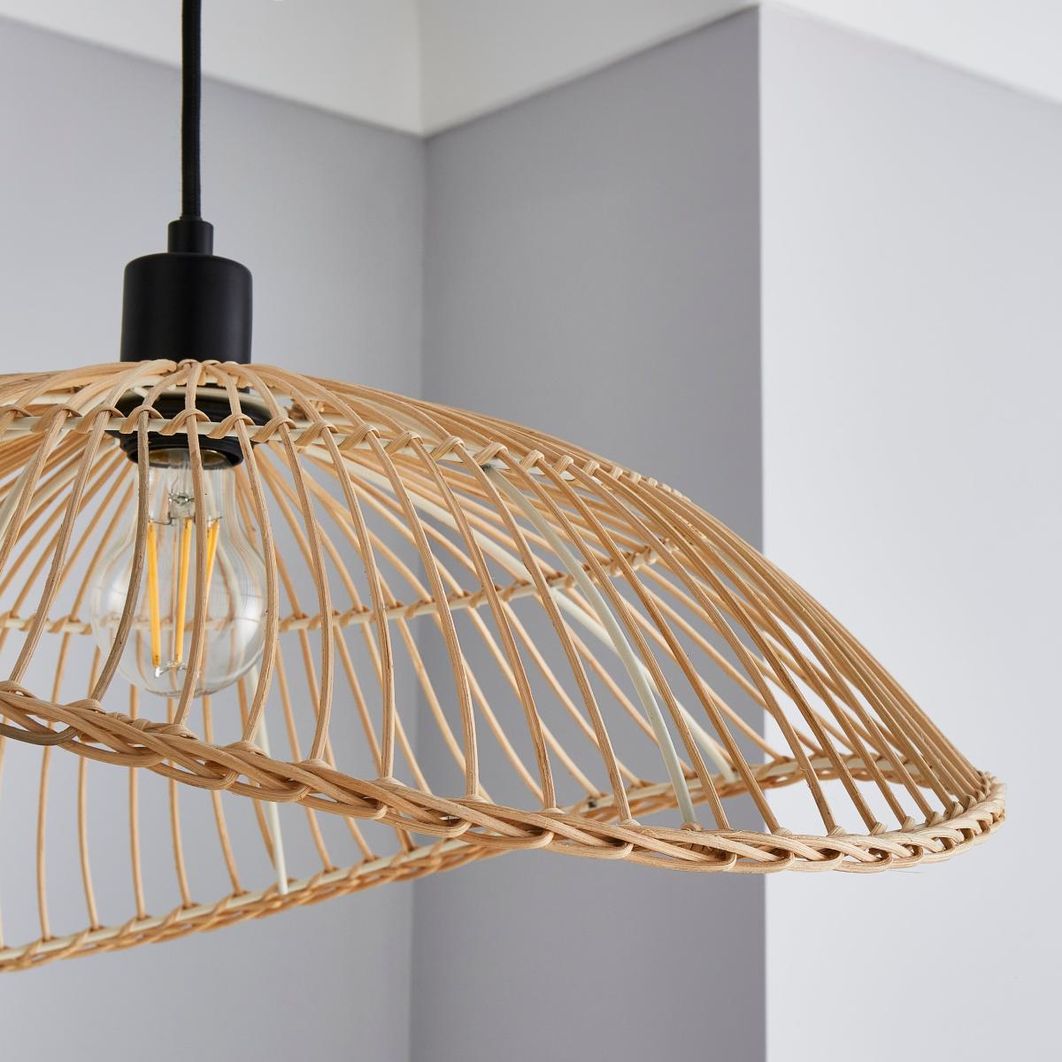 Elements Jaula Rattan 1 Light Ceiling Fitting Brown – image 3