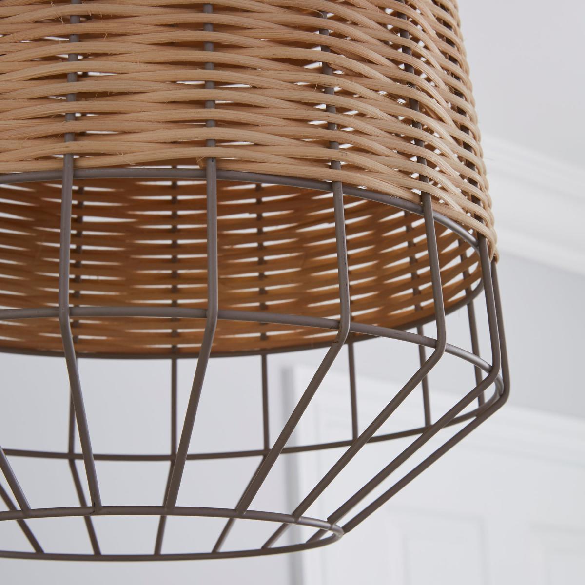 Ohio Light Rattan Easy Fit Pendant Brown – image 3