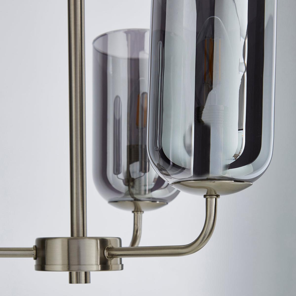Palazzo 3 Light Smoked Glass Chandelier Chrome – image 3