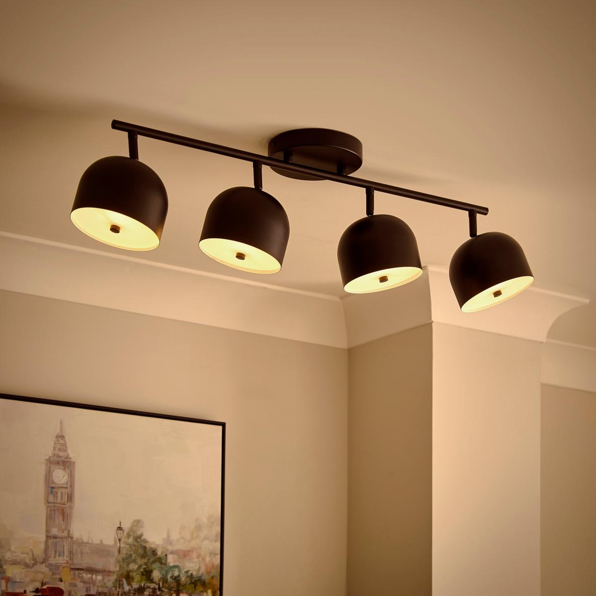 Keko 4 Light Adjustable Spotlight Black – image 2