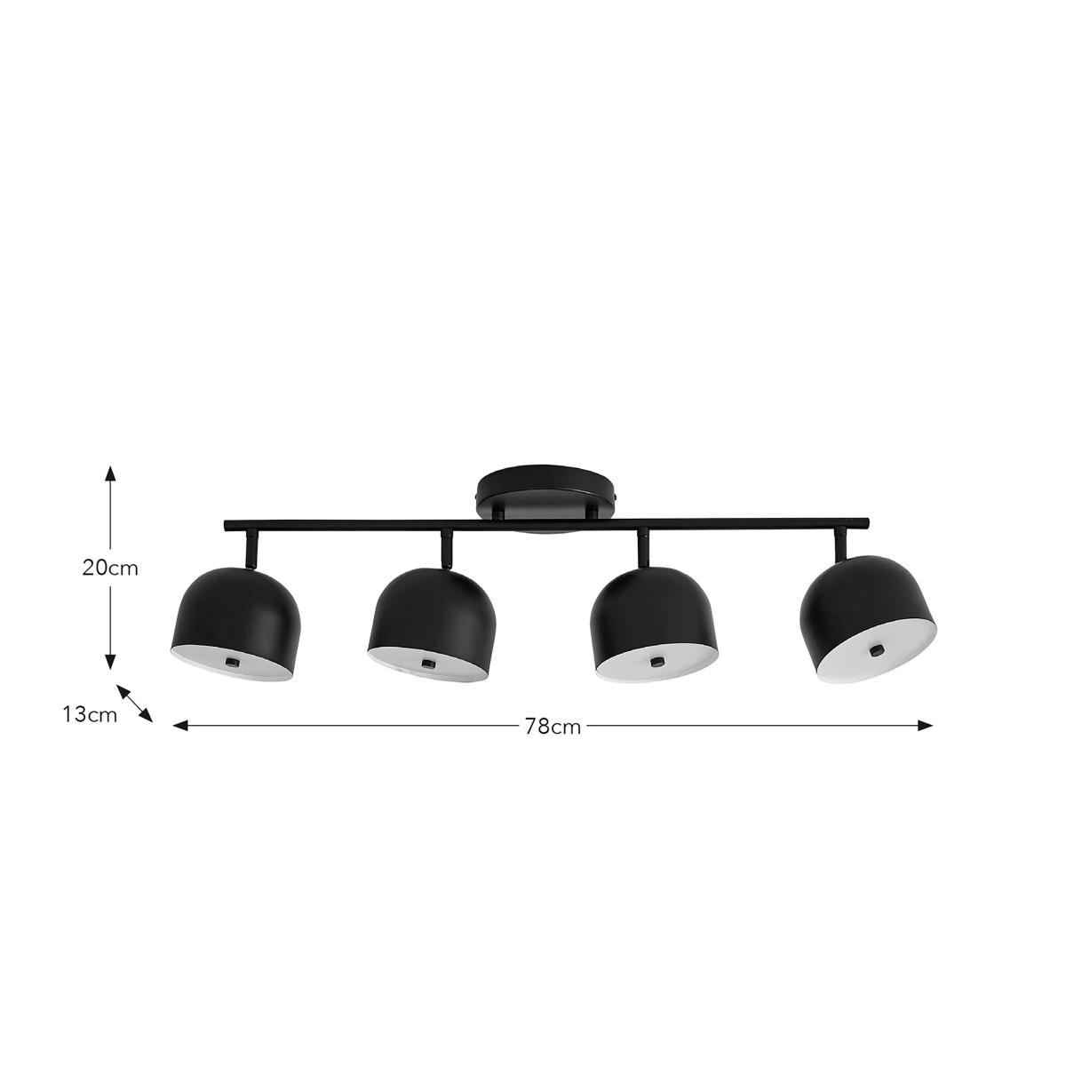 Keko 4 Light Adjustable Spotlight Black – image 6