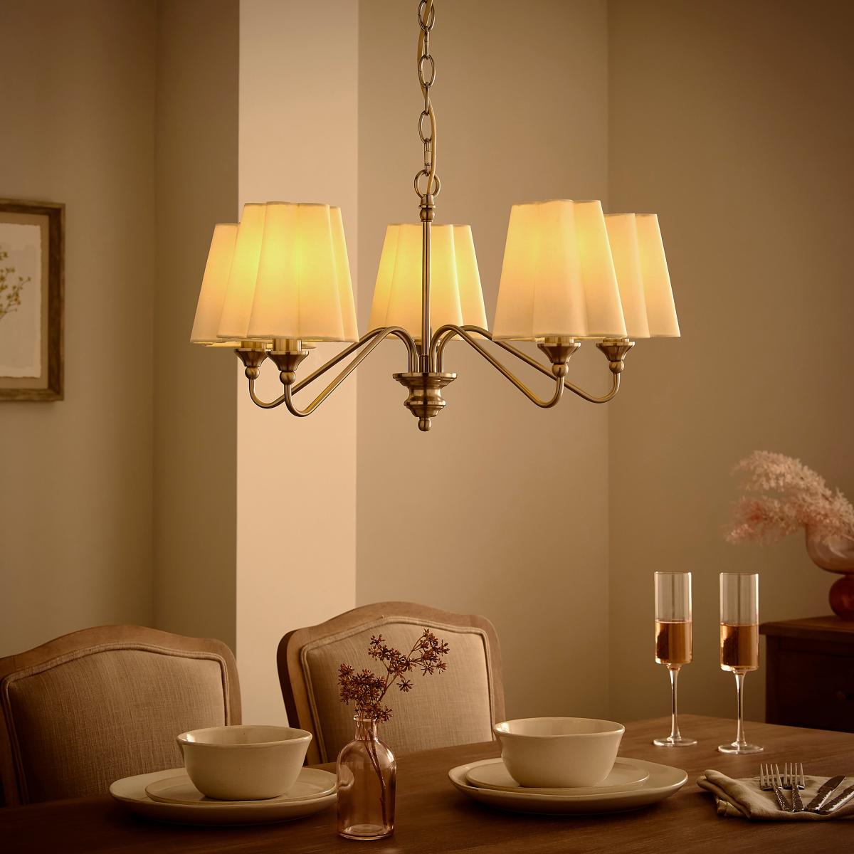 Nancy Metal 5 Light Chandelier Silver – image 2
