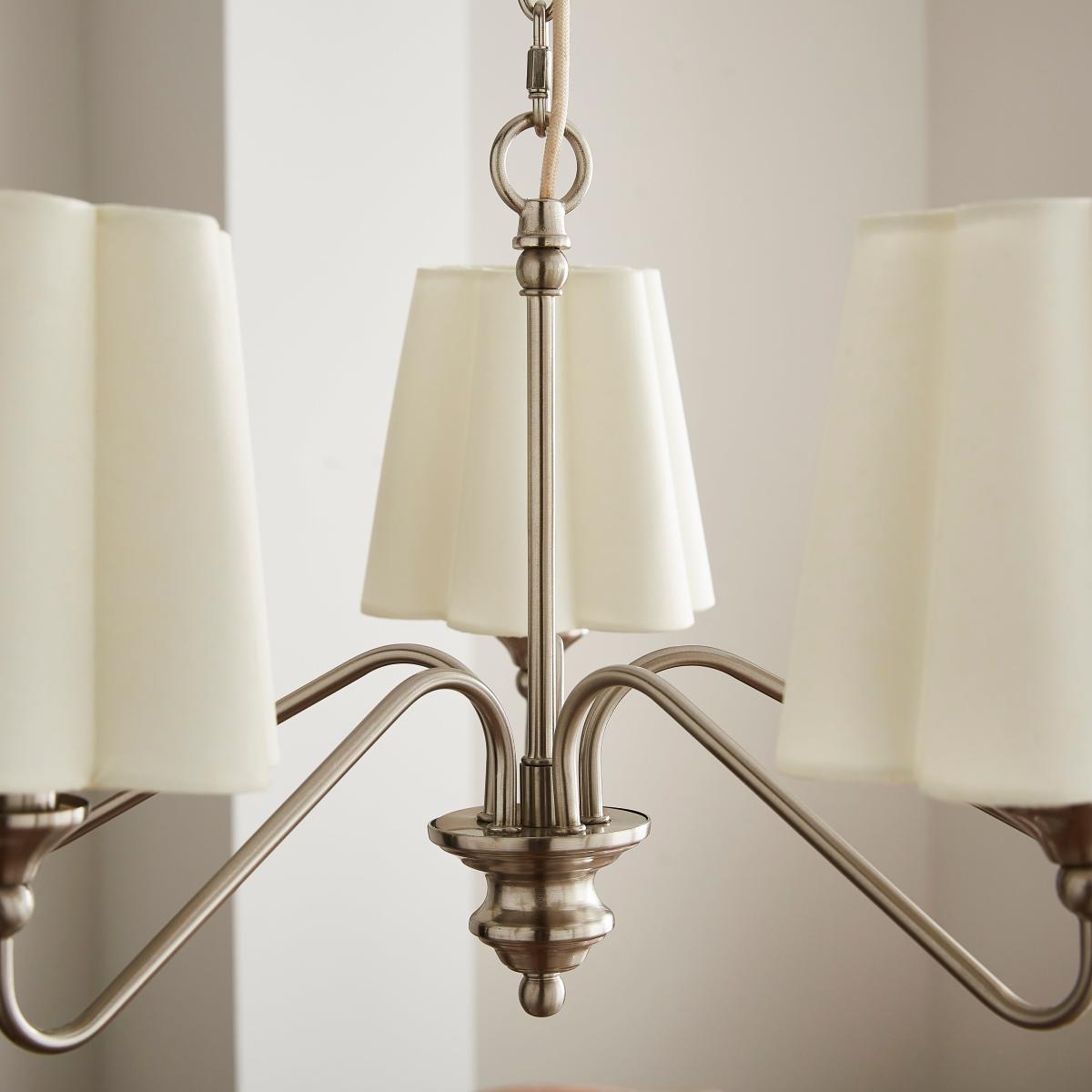 Nancy Metal 5 Light Chandelier Silver – image 4