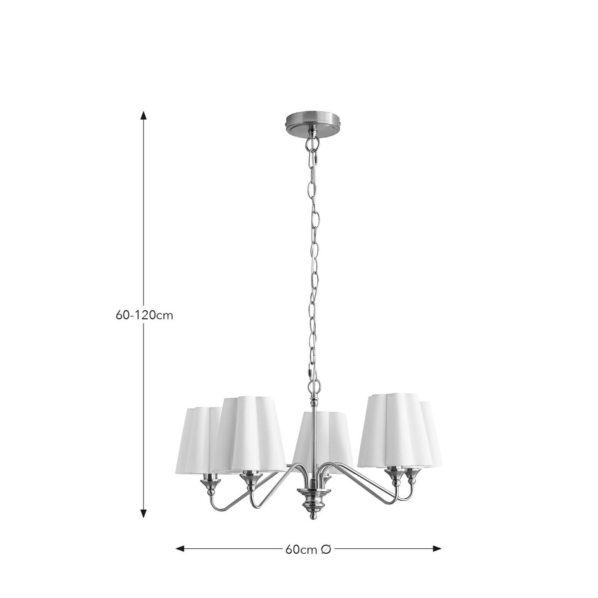 Nancy Metal 5 Light Chandelier Silver – image 6