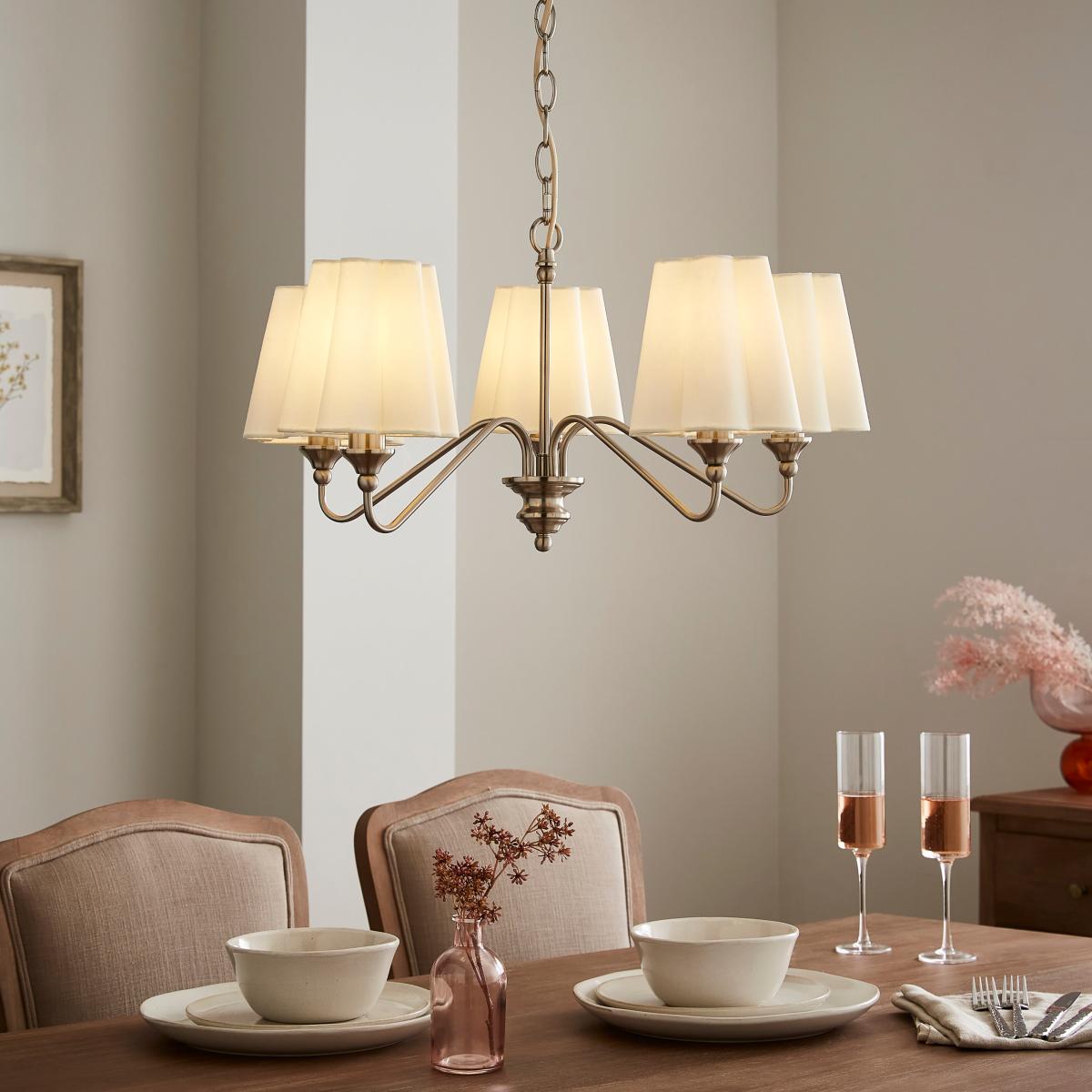 Nancy Metal 5 Light Chandelier Silver – image 1