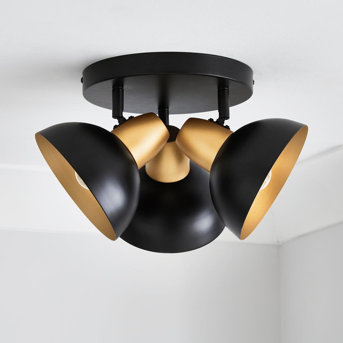 Haus 3 Light Spotlight Black/Gold – image 2