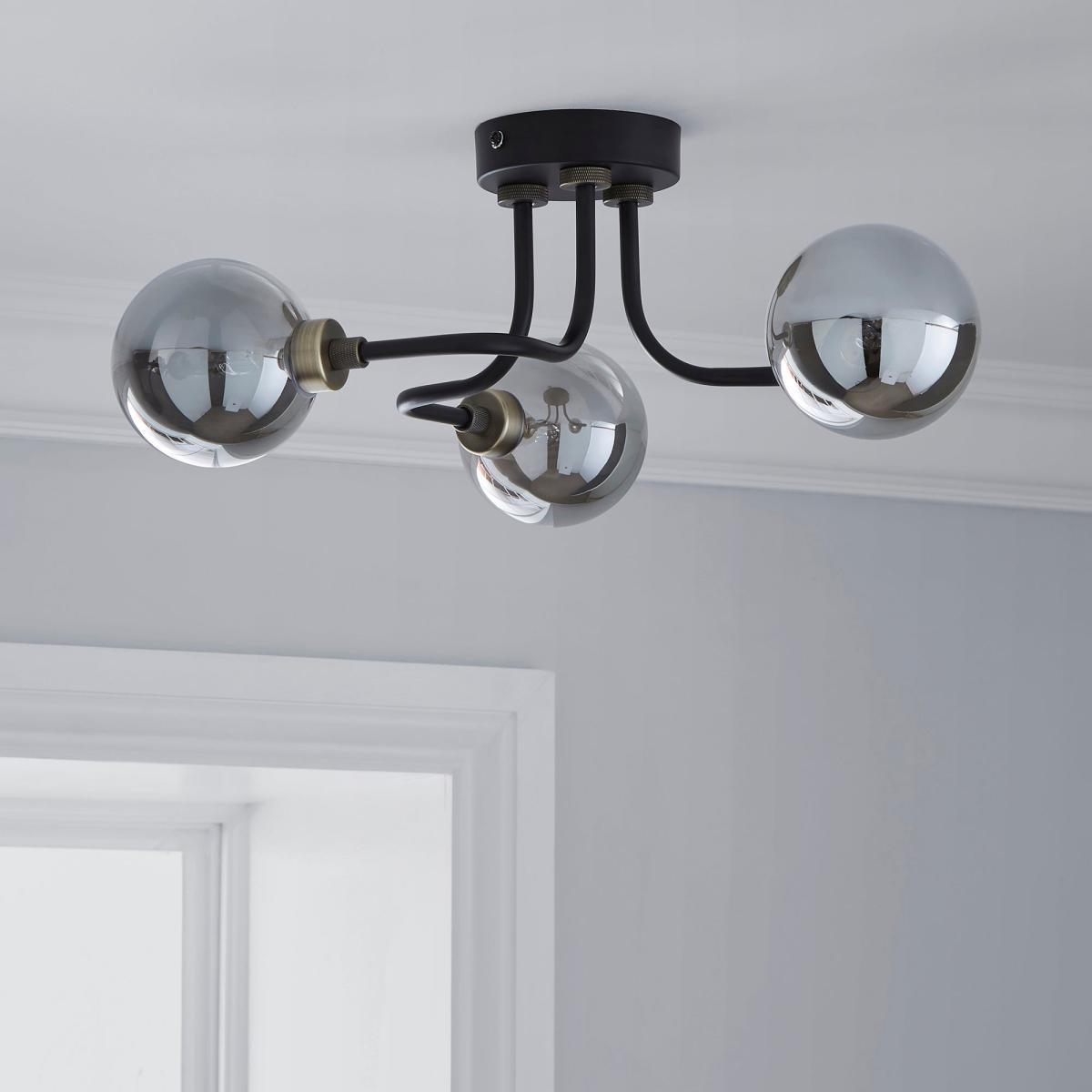 Tanner 3 Light Black Ceiling Fitting Black – image 2