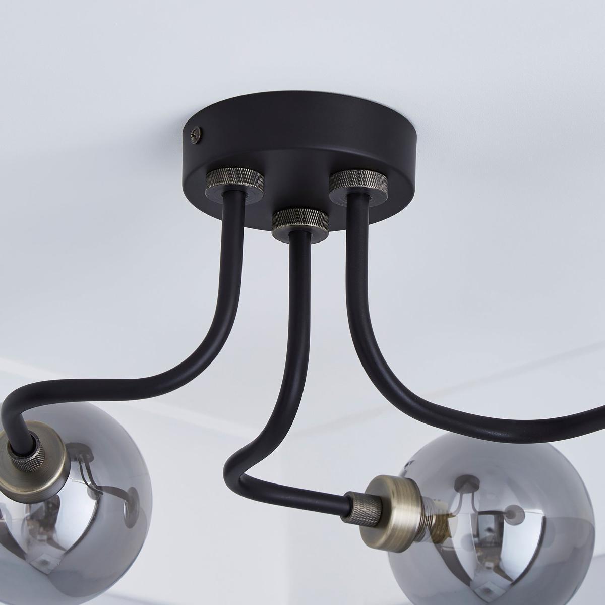 Tanner 3 Light Black Ceiling Fitting Black – image 4
