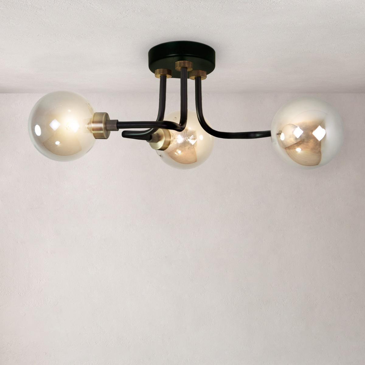 Tanner 3 Light Black Ceiling Fitting Black – image 7