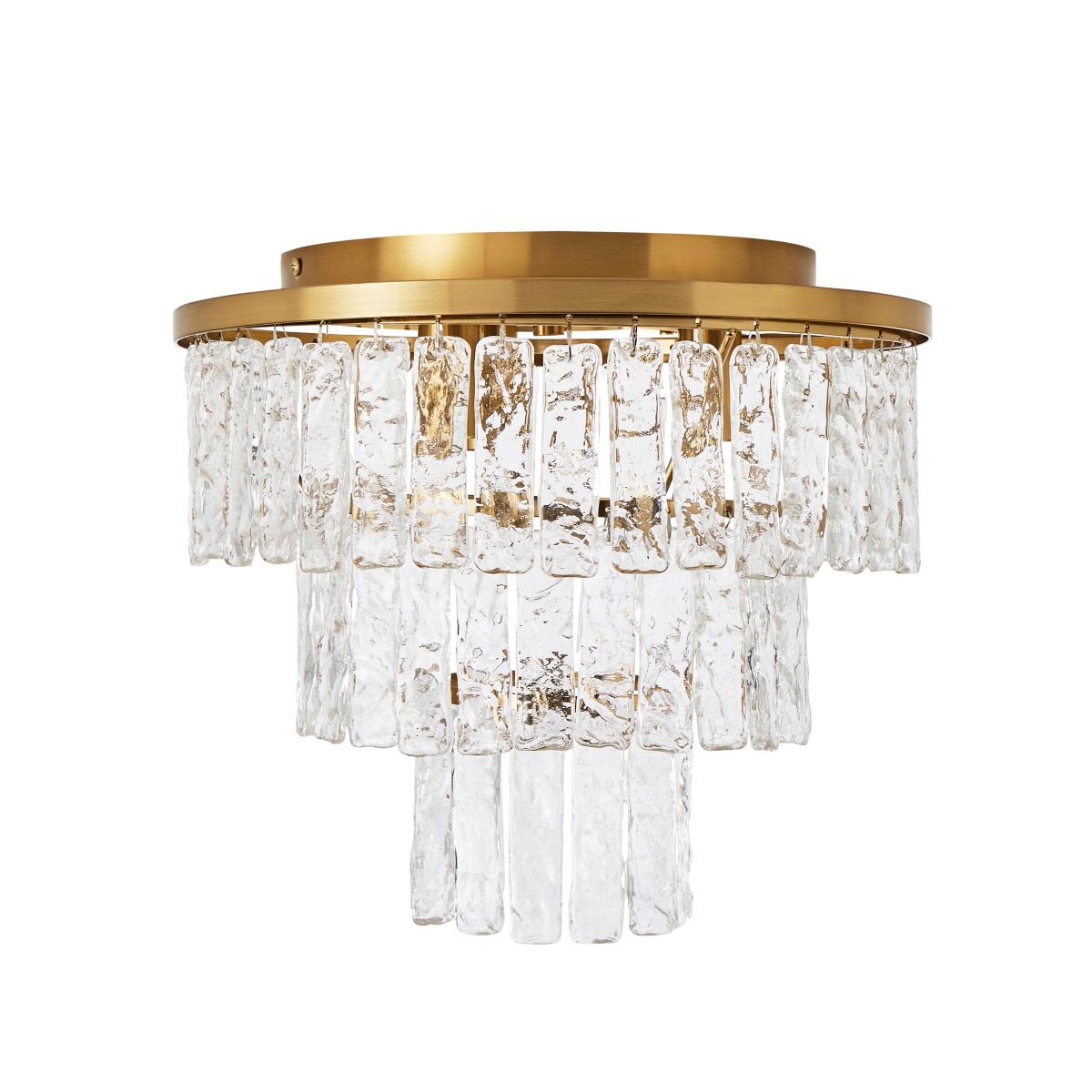 Mankai Textured Glass Flush Ceiling Fitting Gold – image 5