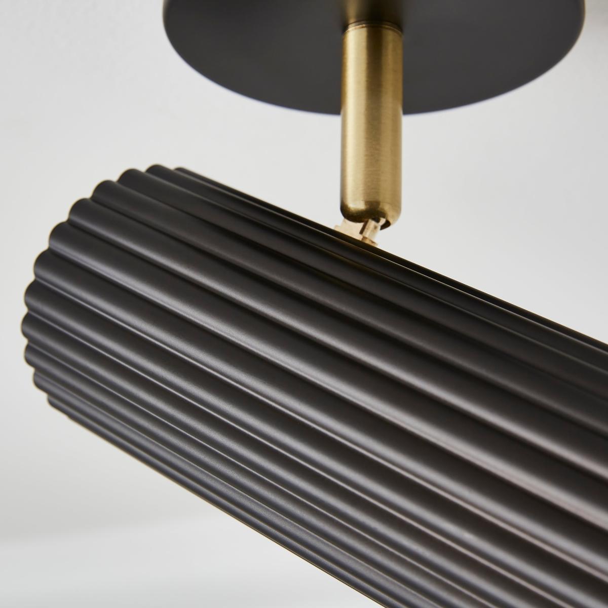 Georgi Industrial Ribbed Adjustable Spotlight Black – image 4