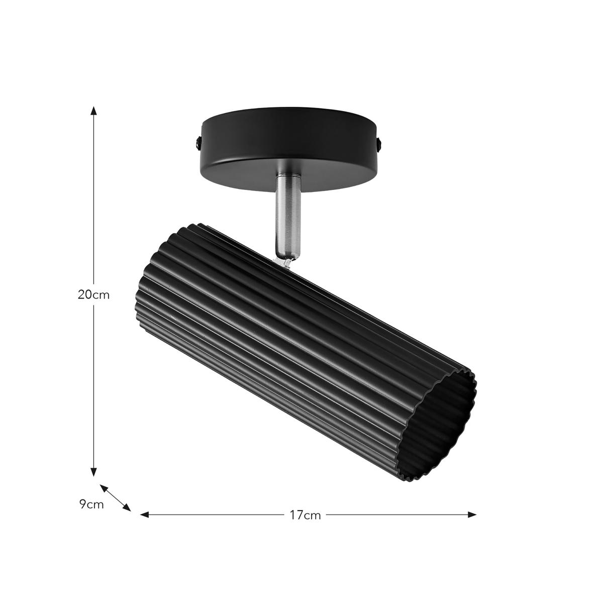 Georgi Industrial Ribbed Adjustable Spotlight Black – image 6