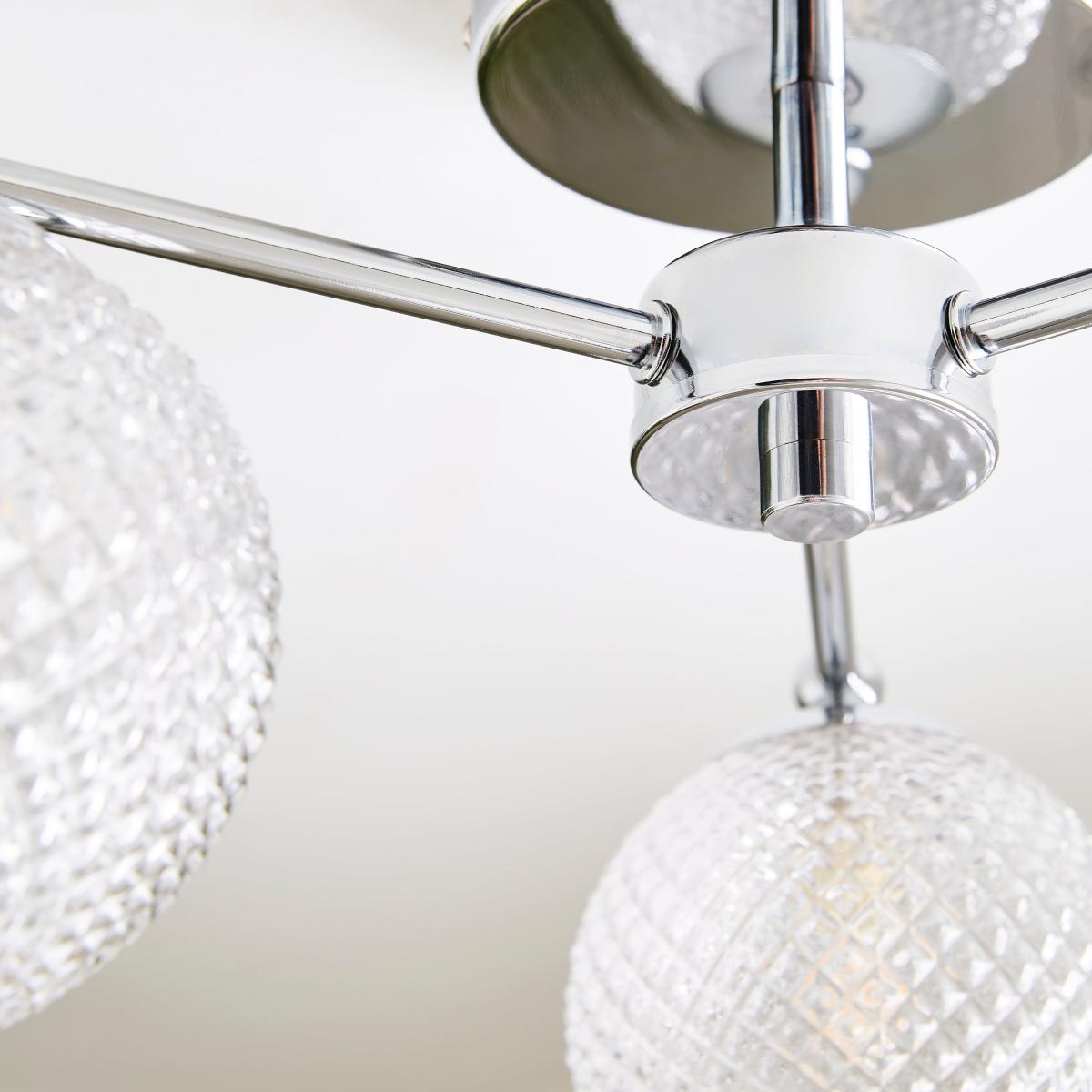 Vaughn 3 Light Semi Flush Ceiling Fitting Silver – image 3