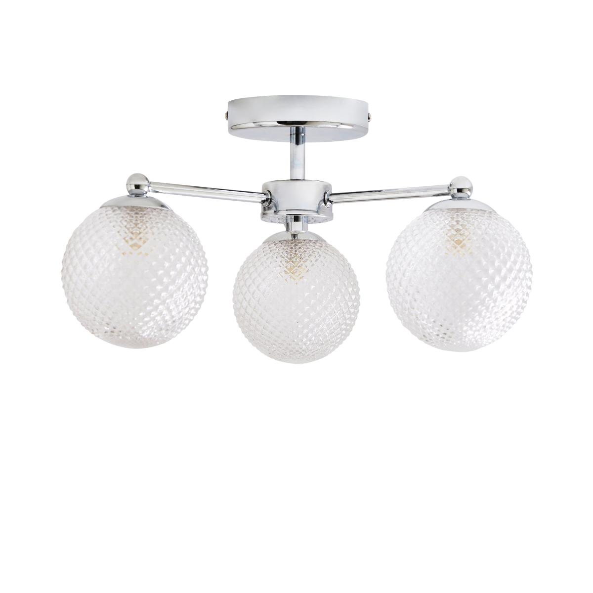 Vaughn 3 Light Semi Flush Ceiling Fitting Silver – image 4