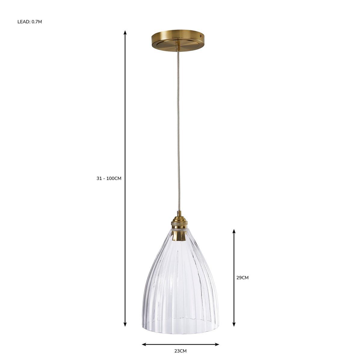 Churchgate Allexton Glass Ceiling Fitting Brass – image 6